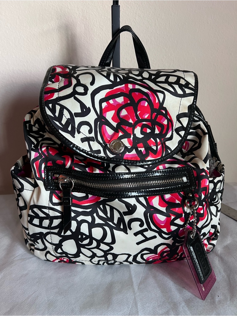 Coach Poppy Daisy Floral Graffiti backpack